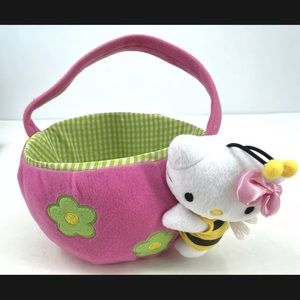 Hello Kitty Bumble Bee Pink Flower Easter Basket 2005 Spring Sanrio